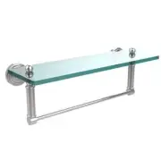 Allied Brass Bathroom Shelf 5" x 16" Clear Glass w/ Towel Bar Polished Chrome