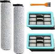 Replacement Parts For Bissell CrossWave HF2 3845N 3831 Floor Scrubber, Wet Dry Vacuum Cleaner Accessory, 2 Roller Brush, 2 Hepa Filters, 1 Brush