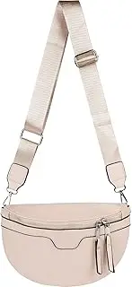 [styleBREAKER] 02012380 Women's Crescent Moon Shoulder Bag with Removable Adjustable Shoulder Strap, Plain Handbag
