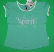 4 NWT Pumpkin Patch ORANGE GROVE Teal White Stretchy SHIRT Top Girls