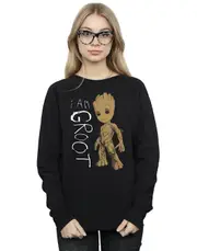 Absolute Cult Marvel Women's Guardians Of The Galaxy I Am Groot Scribbles Sweatshirt Black Medium