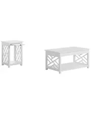 Alaterre Coventry 36In Coffee Table & End Table With Tray Shelf