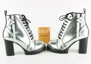 AUTHENTIC LOUIS VUITTON SPACESHIP ANKLE BOOT SHOES METALLIC SILVER 36 / 6 US NEW