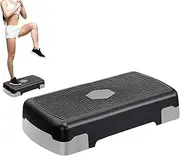 Aerobic Stepper - Aerobic Stepper Adjustable Height, Exercise Step | Adjustable Height Workout Stepper, Gym Stepper Machine, Step Board with 3 Risers for Home Gym Cardio Strength & Training, Exercise