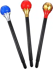 HONITANO 3pcs Plastic Party Scripture Wand Props for Cosplay Halloween Birthday Celebrations and Decorative Scepters Gems