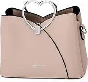 [NICOLE & DORIS] Fashion Handbag for Women Top Handle Bag PU Leather Messenger Bag Waterproof Shoulder Bag Ladies Crossbody Bag with Heart Shaped Handle