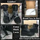 Dr. Martens 1460 Serena Leather Collar Faux Fur Lined Hiker Booties Size 8 BNIB