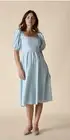 St Roche Size 4 Duck Egg Blue Vista Puff Sleeve Embroidered Dress New