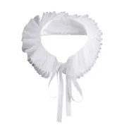 Victorian Rennaisance Costume Necklace Mesh Tulle Ruffled Neck Collar for Women
