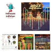 10-Pack Upgraded Solar Christmas Pathway Lights, Solar Christmas Candy Cane L...