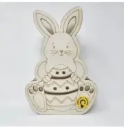 Make Market Wooden Craft Easter Bunny Easter Egg Paintable Wood Craft LIGHTS UP
