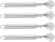BIUDECO 4Pcs Stainless Steel Coconut Scrapers Fish Remover Multi Use Kitchen Tool for Coconut Meat Extraction Removal Easy to Clean