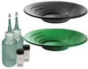 Sluice Monkey (2 Pack) 14" Green & Black Gold pan panning kit with 4-oz Sniffer