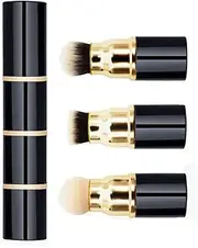 Travel Makeup Blush Brushes, Sinide 3 in 1 Professional Kabuki Brush Set Cosmetic Beauty Tool Foudation Brush Powder Puff for Mineral Powder, Contouring, Cream (1 Pcs)