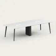 Recess Meeting Table | Boardroom Table | Office Furniture | Conference Table, White / Black / None