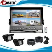 9" QUAD Monitor Backup Camera IR CCD 24/12V For Truck Trailer RV BUS Reversing
