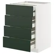 METOD / MAXIMERA base cb 4 frnts/2 low/3 md drwrs, white/Havstorp deep green, 60x60x80 cm