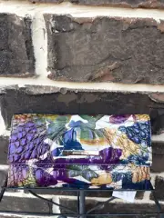 NWT BRAHMIN CORDELIA WALLET Wildflower Melbourne abstract purple green multi