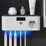 UV Light Sterilizer Toothbrush Holder Cleaner and Automatic Toothpaste Dispenser