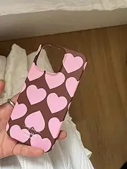 Juuui Case for iPhone 13 mini - Hard Shell Sweet Heart Pattern, Thin and Lightweight with Matte Finish, Fingerprint-Resistant Protective Cover (Pink)