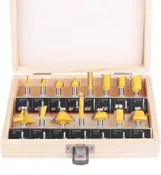 KOWOOD Router Bits Set of 15 Pieces 1/4 Inch Woodwork Tools for inch
