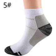 Fashion Luxury Unisex Trainer Men Women Compression Trainer Jogger Bicycle Gym Sports Running Bicycle Patchwork Low Cut Short Ankle Socks white/gre...