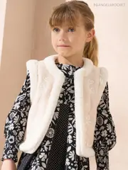 Angel & Rocket Cream Leonie Ivory Shearling Gilet (AB2702) | $50 - $55