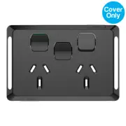 Clipsal Pro Double Powerpoint 10A + Extra Switch Skin Black | P3025XC-BK