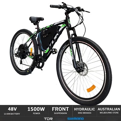 TDR MTB Electric Bicycle 29-inch 29" 48V Ebike 1500W Motor, with 20AH Battery
