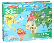 Melissa & Doug Floor Puzzle World Map (33 pieces) | NEW in Slightly Damaged Box