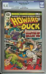 HOWARD THE DUCK #3 CGC 9.4 WHITE PAGES 30 CENT PRICE VARIANT