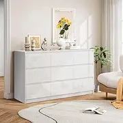 Luxsuite Chest of Drawers Wooden Dresser Tallboy for Bedroom with 9 Drawers Storage Drawer Organizer for Closet Living Room Hallway Entryway Kithen White