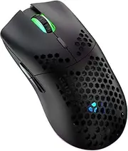 Lancoon Wireless Gaming Mouse, Hollow Carved Design, Colourful, Rechargeable, Durable, 2.4 G, 4 Adjustable 3200 DPI Levels, 7 Buttons, Optical Sensor for E-Sportb Work (Black)