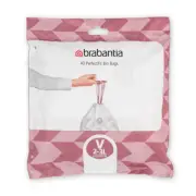 Brabantia Waste Bin Liners Bags Thick Plastic Trash Bags Code V (2-3L) 40 Bags
