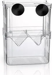 Breeding Box for Fish Tank, Aquarium Hatchery Incubator Breeder Box, Isolation Divider Hatching Boxes for Small Baby Fishes Shrimp Clownfish and Guppy(10x7x12.8 cm)