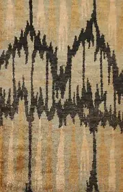 Contemporary Abstract Moroccan Oriental Area Rug 4'x6' Jute Hand-knotted Carpet