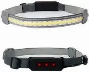 COB+LED Headlamp Headlight Torch Flashlight Work Light Bar Head Band Lamp Sensor, Rechargeable Flashlight, Waterproof, Adjustable for Work, Camping, Hiking