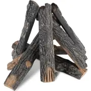 VEVOR 8 Pcs Oak Logs, Gas Fireplace Ceramic Logs for Fire place, Heat-Resistant