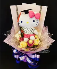 在飛比找樂天市場購物網優惠-KITTY 金莎捧花，Hello Kitty/捧花/情人節金