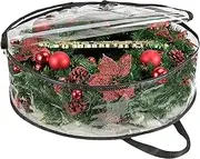Wreath Storage Container, Clear Wreath Storage Bags, with Dual Zippers and Handles, Wreath Box for Seasonal Holiday Wreath Storage(Only Bags)