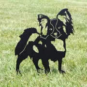 Papillon Black Metal Dog Silhouette