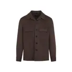 [Zegna] Zegna-Medium Brown Cashmere Silk Overshirt-Uomo M STAND
