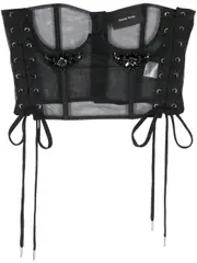 crystal-embellished lace-up corset