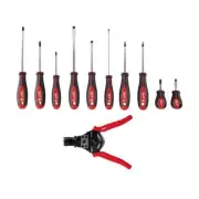 Milwaukee Screwdriver Set Hand Tool Red W/ Automatic Wire Stripper + Cutter