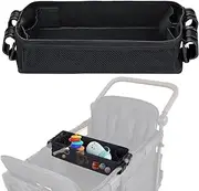 Stroller Snack Tray for Wonderfold Wagon - Upgraded with Extra Thick Base, Waterproof Faux Leather Sides & Side Mesh Pockets for Added Durability (W4 Series Thickened)