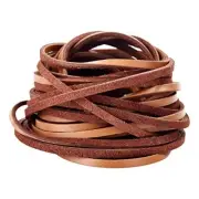 3mm Flat Genuine Leather Cord, Strip Cord Braiding String for Jewelry Tan