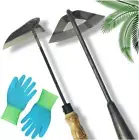 Pack of Weeding Tool Hollow Hoe and Japanese Sickle Garden Tool and a Pair of Pr