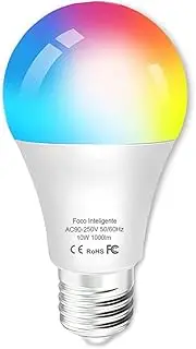 BELEAAD 10W Smart Light Bulb, WiFi & Bluetooth Smart LED Bulb, 1000lm RGBCW Alexa Colour Changing Bulb, Dimmable E27 Multicolour, App & Voice Control for Indoor Bedrooms