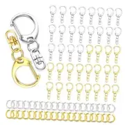 50Pcs Lobster Claw Clasps for Keychain Clip, Swivel Snap 50Pcs Silver & Gold
