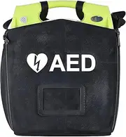 AED First Aid Storage Bag, Portable Defibrillator Pouch with Adjustable Shoulder Strap and Reflective Strips, Dual Compartment Capacity and Securing Strap, Size: H23cm*W22cm*D18cm, for AED120Z